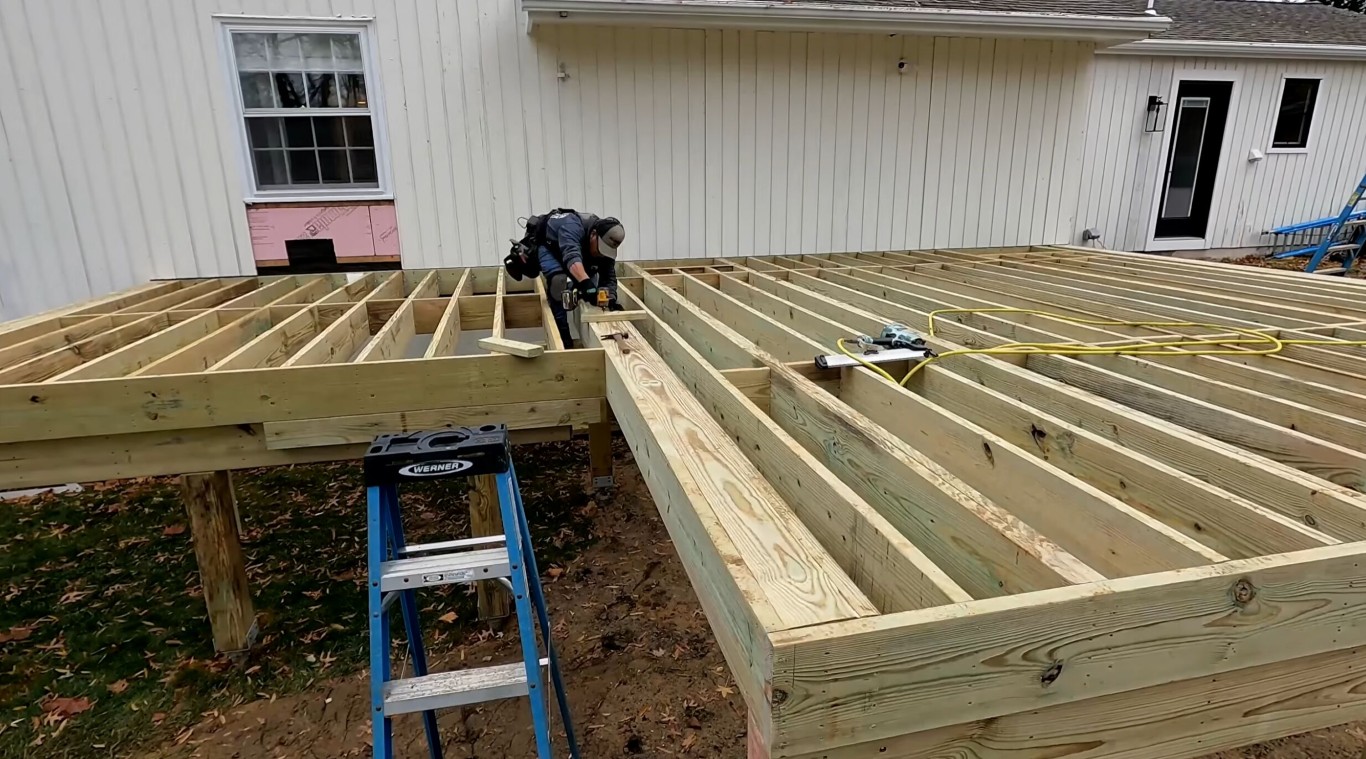 Deck construction showing quality framing work in Tulare, CA